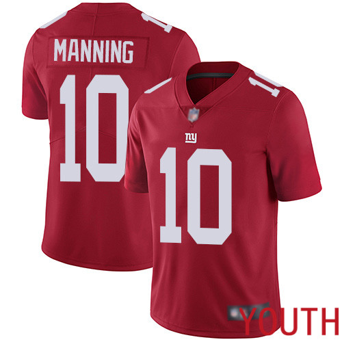 Youth New York Giants #10 Eli Manning Red Limited Red Inverted Legend Football NFL Jersey->youth nfl jersey->Youth Jersey